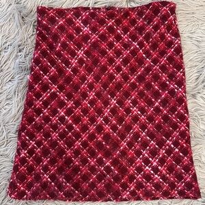 BETSEY JOHNSON New York Y2K Vintage Tweed Pink Red Plaid A Line Skirt size M